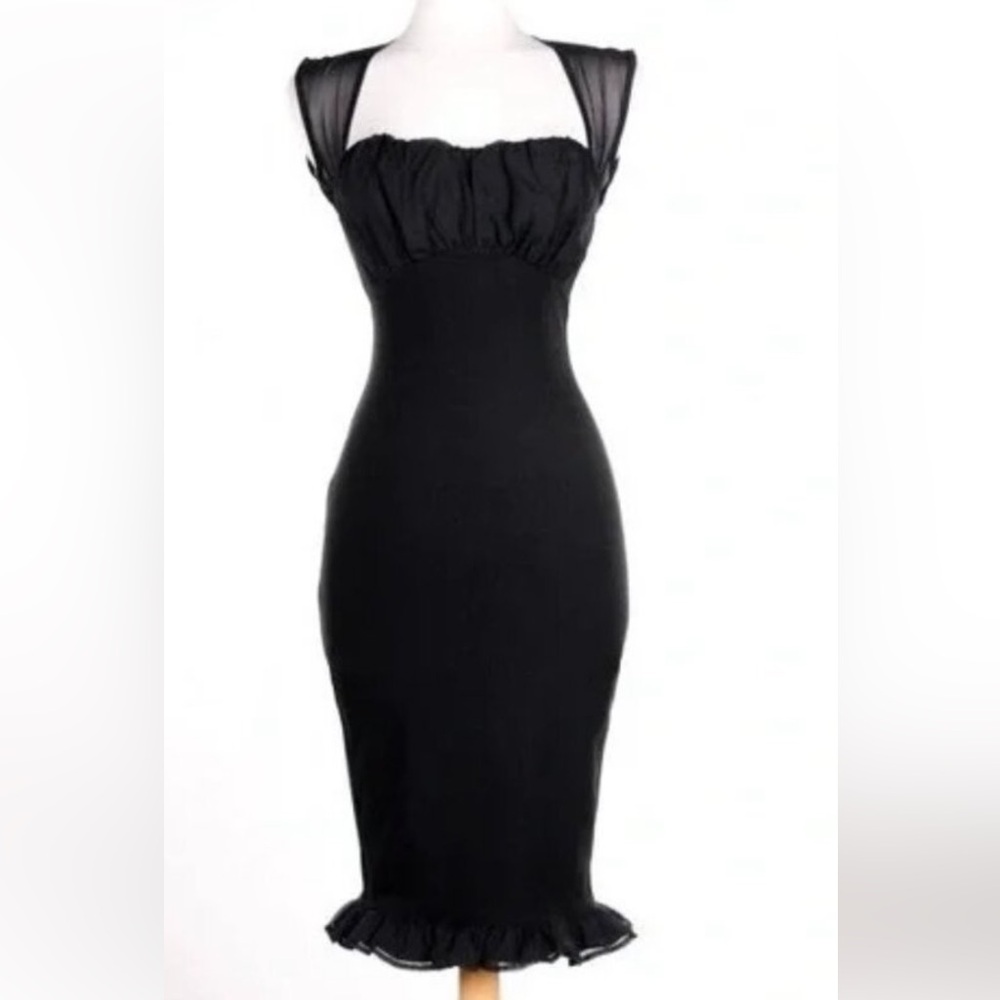 Pinup Couture Micheline Dress Black Chiffon